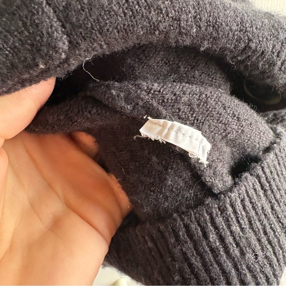 Madewell Wool Alpaca Drop Shoulder V-Neck Cardigan Button Academia Black XL Soft - Picture 5 of 8